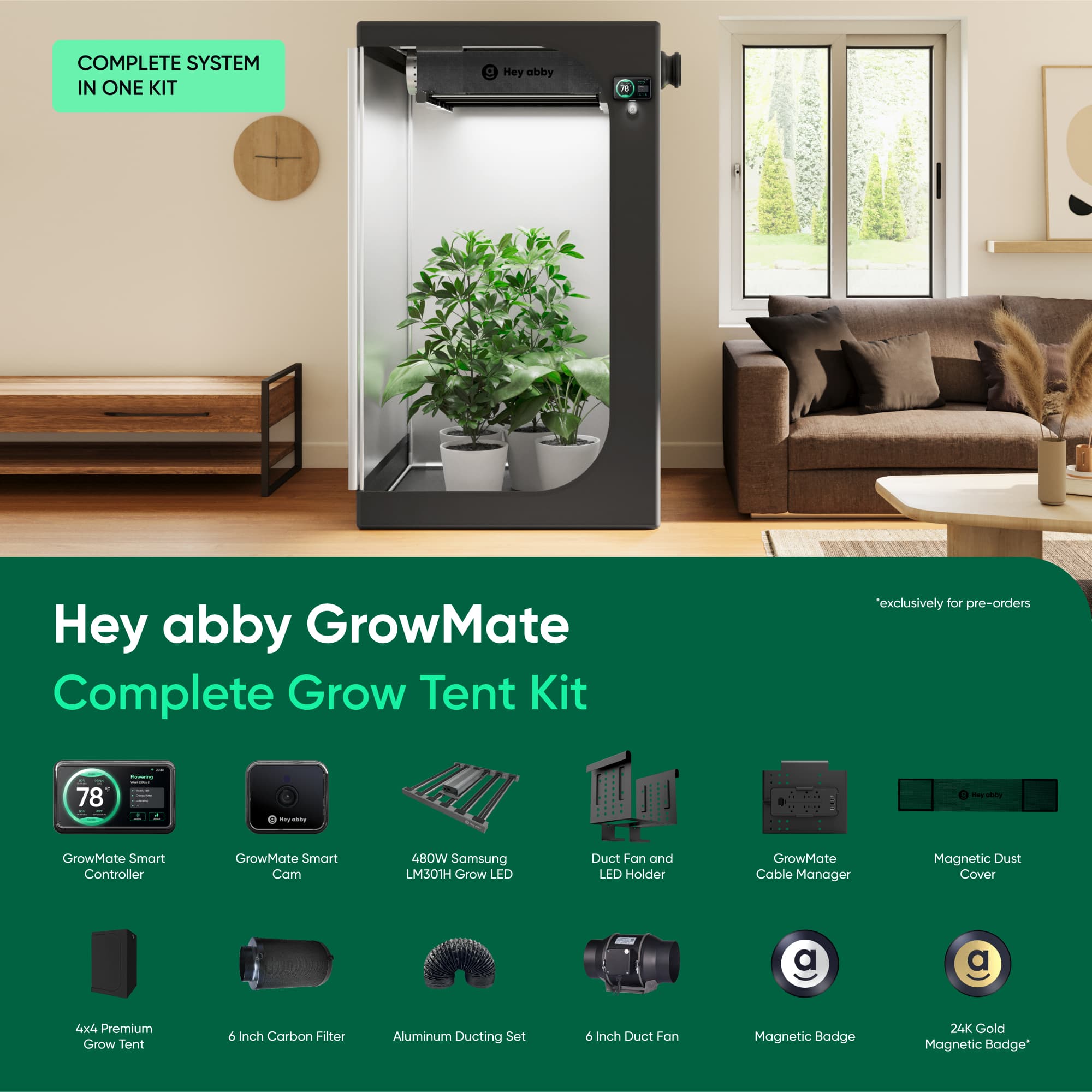 Hey abby GrowMate: Next-Gen Grow System (4-6 Plants)