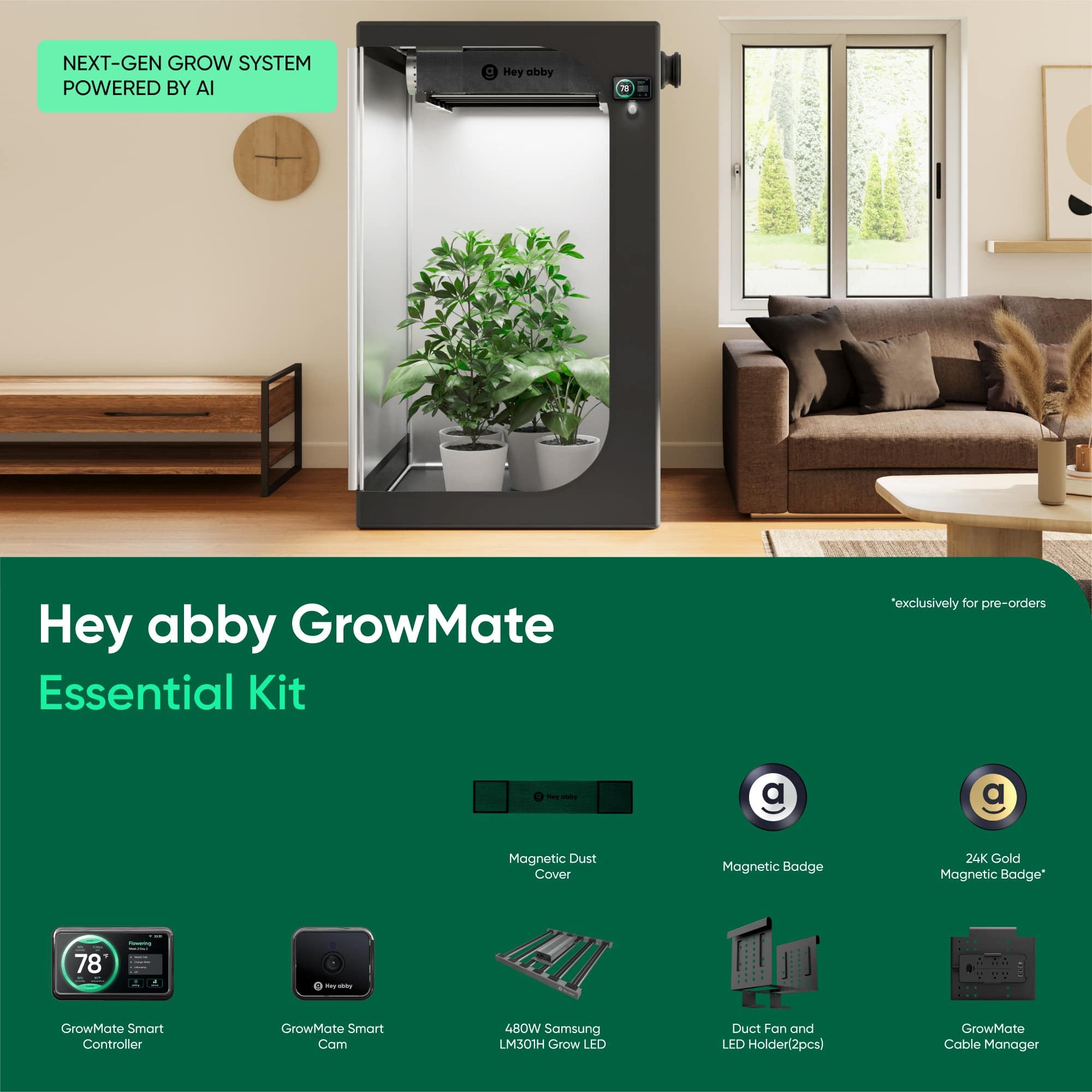 Hey abby GrowMate: Next-Gen Grow System (4-6 Plants)