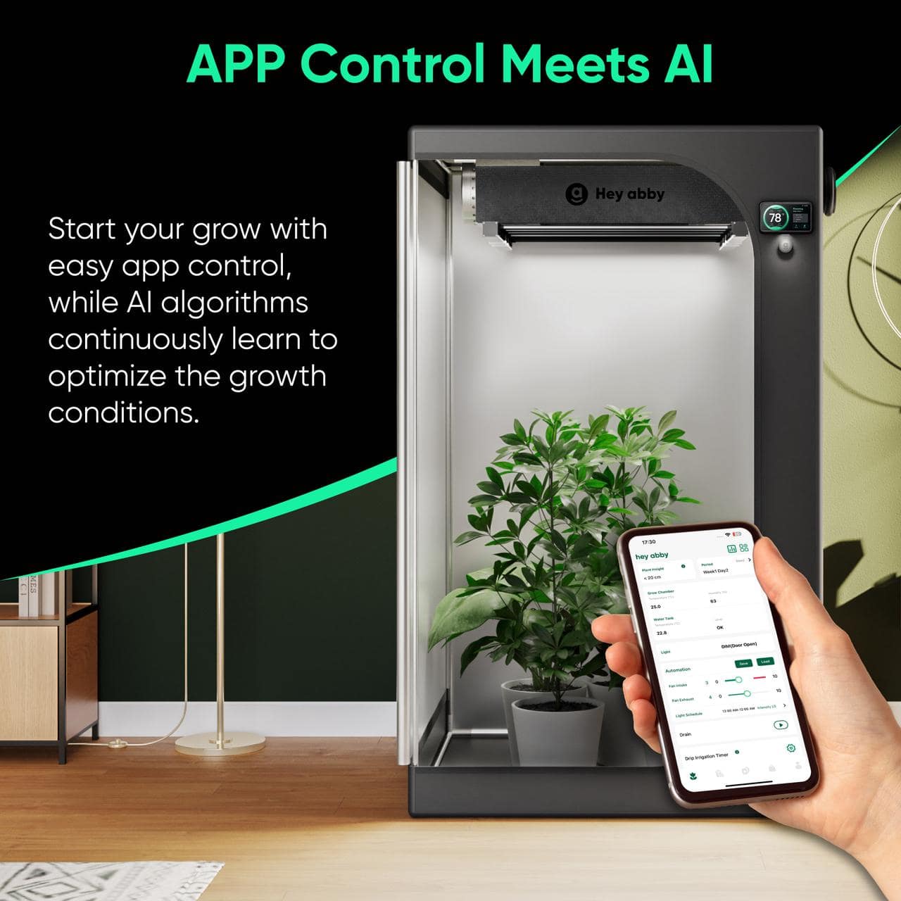 Hey abby GrowMate_grow tent complete kit_app control meets AI