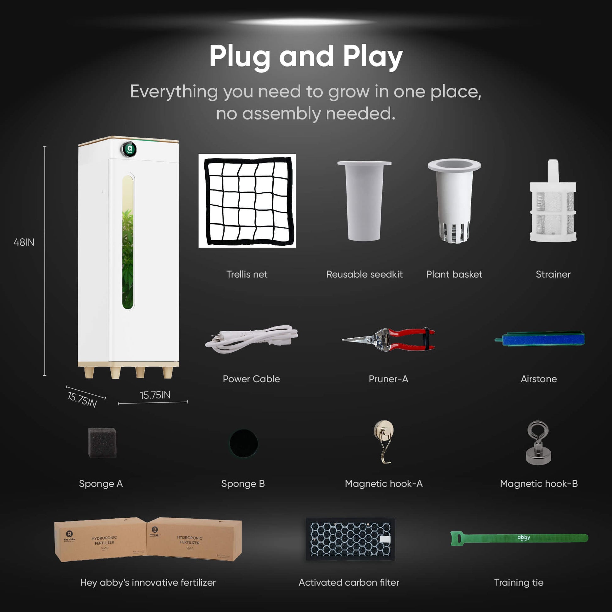 Hey abby OG indoor automated grow box_package content